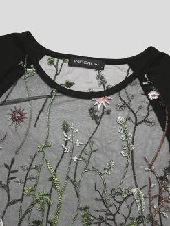 Mens Sexy Lace Print Short-sleeved T-Shirts -Incerun Shop 83cfa671 2f5c 4a89 9ea0 ad52bef485ed