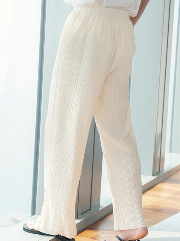 Mens Textured Striped Straight Loose Fit Pants 8 Mens Textured Striped Straight Loose Fit Pants - Image 6