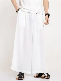 Mens Solid Loose Wide Leg Warrior Pants With Pocket -Incerun Shop 85b00d25 952c 428e 9f10 acda244fc650