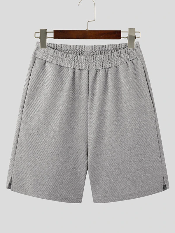 Mens Texture Side Split Short Sleeve Casual Two Pieces Outfits 9 Mens Texture Side Split Short Sleeve Casual Two Pieces Outfits - Image 7