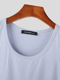Mens Solid Crew Neck Rib-Knit Sleeveless Tank 19 Mens Solid Crew Neck Rib-Knit Sleeveless Tank -Incerun Shop 872dd8e6 038f 4002 bd4b add044a15a6e