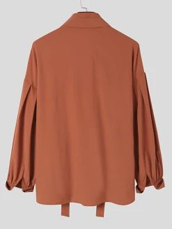 Men Puff Sleeve Strap Collar Loose Shirt -Incerun Shop 87b95d33 ebd5 46b4 a6e6 e41713b2e0c1