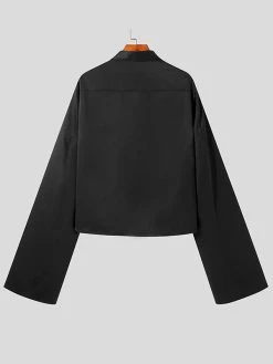 Men Irregular Flared Long-sleeved Loose Shirt -Incerun Shop 87dfb8de 56a3 432f a66a 5eca128c2f3c