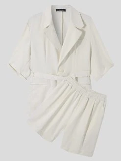 Mens Plain Blazer & Shorts Two Pieces Outfits -Incerun Shop 87dffc00 00a0 446c a5b4 494365014383