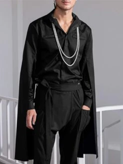 Men Irregular Flared Long-sleeved Loose Shirt -Incerun Shop 898085e2 b8fc 4852 b81f dd0b863c1dcd