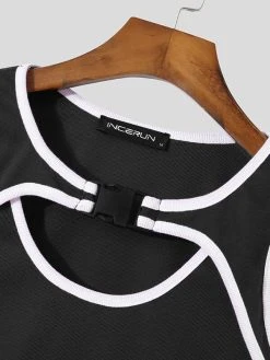 Men Cutout Patchwork Crop Vest -Incerun Shop 8991214a 7deb 4c29 aa5d d974df47199f