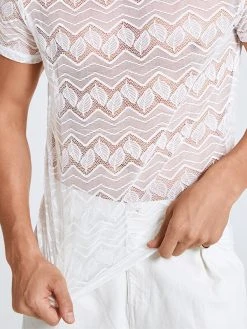 Men Lace Crew Neck Short Sleeve T-Shirt 15 Men Lace Crew Neck Short Sleeve T-Shirt -Incerun Shop 8ad42bc4 fcf0 43c2 aeb4 8060294b9b00