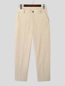 Mens Solid Color Pintuck Casual Loose Straight Pants 16 Mens Solid Color Pintuck Casual Loose Straight Pants -Incerun Shop 8bba353f 20df 4903 ad03 a5fa61145f3f