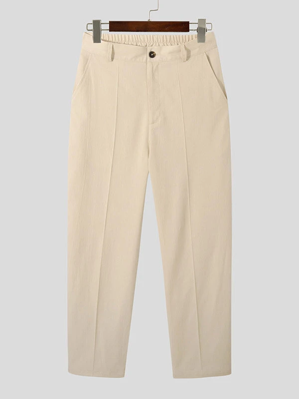 Mens Solid Color Pintuck Casual Loose Straight Pants 7 Mens Solid Color Pintuck Casual Loose Straight Pants - Image 5