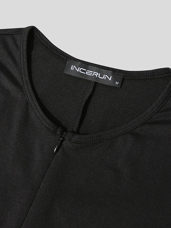 Mens Sexy Zipper Long-sleeved Triangle Jumpsuit 11 Mens Sexy Zipper Long-sleeved Triangle Jumpsuit - Image 9