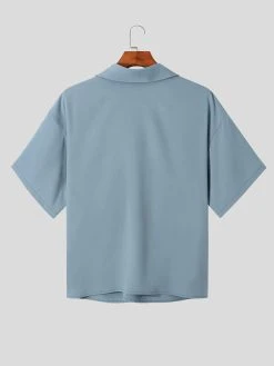 Mens Tie Front Knot Cut Out Shirt -Incerun Shop 8c3c3396 e8df 485d 84fe f5c4f31ba861