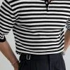 Mens Japan Striped Pattern Knit Shirt