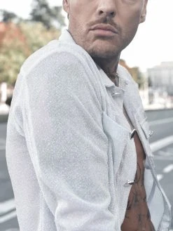 Mens Sexy See Through Glitter Mesh Jacket 16 Mens Sexy See Through Glitter Mesh Jacket -Incerun Shop 8cf36da0 f79a 4229 a6c4 8282ea9cbb77