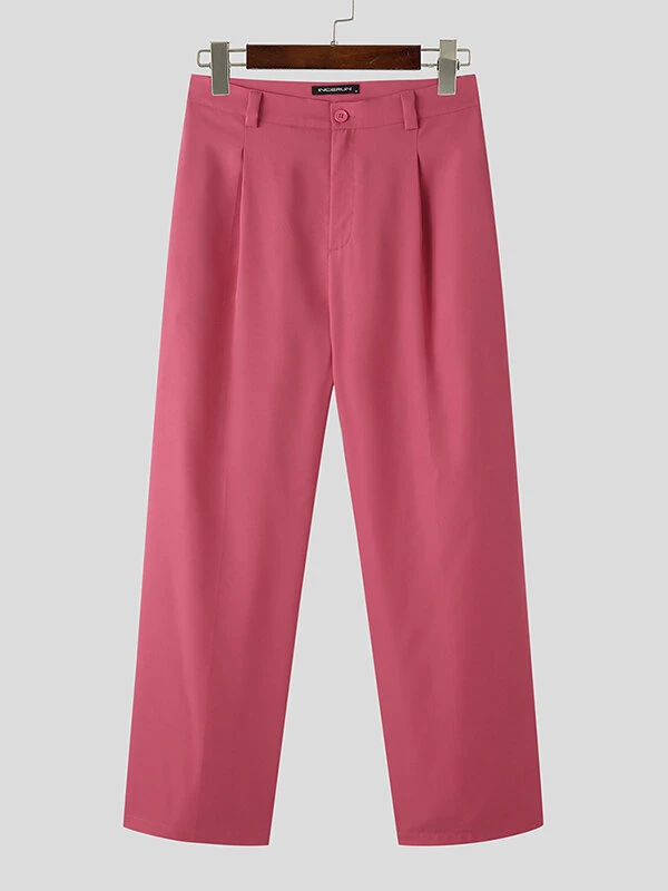 Mens Solid Casual Straight Pants With Pocket 9 Mens Solid Casual Straight Pants With Pocket - Image 7