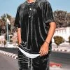 Mens Velvet Solid Crew Neck Casual Two Pieces Outfits 2 Mens Velvet Solid Crew Neck Casual Two Pieces Outfits -Incerun Shop 8e3060e0 3bc3 40a3 a90e b44e21d31282