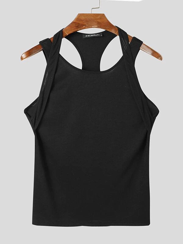 Mens Solid Color Casual Skinny Sleeveless Tank 7 Mens Solid Color Casual Skinny Sleeveless Tank - Image 5