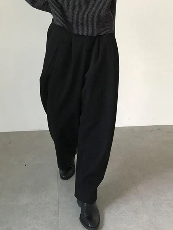 Men Casual Solid Color Wide-leg Pants 7 Men Casual Solid Color Wide-leg Pants - Image 5