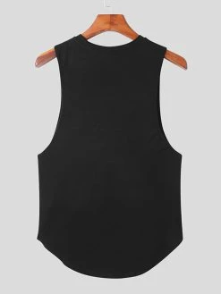 Men Solid Color Round Neck Curved Hem Vest 10 Men Solid Color Round Neck Curved Hem Vest -Incerun Shop 9055f865 0ab9 483e a155 e0da3809bbe2