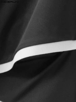 Mens Contrast Patchwork Irregular Long Sleeve T-shirt -Incerun Shop 9076e5f3 357f 4da4 92fc 4caebc05bed7