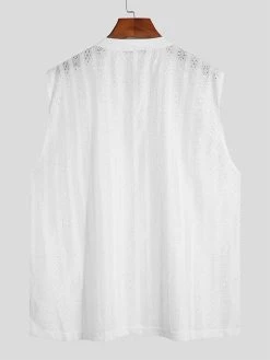 Mens Lace Solid Sleeveless Crew Neck Tank Top 16 Mens Lace Solid Sleeveless Crew Neck Tank Top -Incerun Shop 912c08fe 207c 48a0 b77e c169d8e5771d