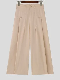 Mens Solid Pleated Casual Wide Leg Pants 15 Mens Solid Pleated Casual Wide Leg Pants -Incerun Shop 9165dd89 4642 4661 9b33 d370a6379bf7