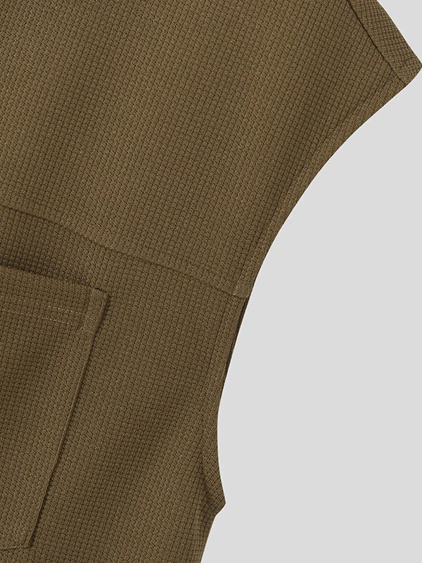 Mens Knit Textured Lapel Snap Button Sleeveless Vest 11 Mens Knit Textured Lapel Snap Button Sleeveless Vest - Image 9