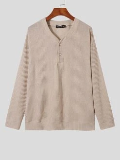 Mens Pit Striped V-neck Long-sleeved T-shirt -Incerun Shop 9549af6a 2085 4046 be27 8b6c43c5555c