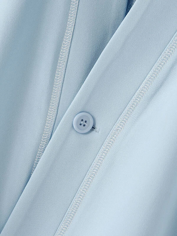 Mens Topstitching V-Neck Short Sleeve Crop Shirt 9 Mens Topstitching V-Neck Short Sleeve Crop Shirt - Image 7