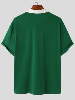 Mens Contrast Collar Half Zip Casual Short Sleeve Golf Shirt 18 Mens Contrast Collar Half Zip Casual Short Sleeve Golf Shirt -Incerun Shop 95f50534 60d4 4fbf 8a24 ee1da96201e8