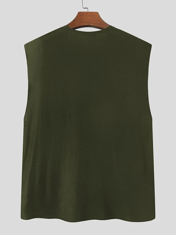 Men Plain Sleeveless Shirt 7 Men Plain Sleeveless Shirt - Image 5