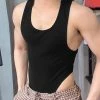 Mens Solid Scoop Neck Knit Sleeveless Bodysuit -Incerun Shop 96357f1f 7bde 417e 9c6a 3f6120f69f4d