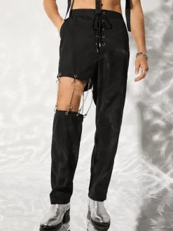 Mens Chain Hollow Cutout Lace Up Pants 14 Mens Chain Hollow Cutout Lace Up Pants -Incerun Shop 97cdff4e 25d2 4aa0 a4b8 ce61c655ff92