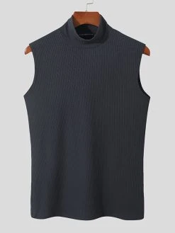 Mens Pinstripe High Neck Tight Sleeveless Vest -Incerun Shop 983db25e 0730 4499 a7c7 4ed54c7ea914