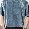 Mens Velvet Texture Crew Neck Loose Short Sleeve T-Shirt -Incerun Shop 98543aeb 7b9d 4d0f 8250 d991ba509579
