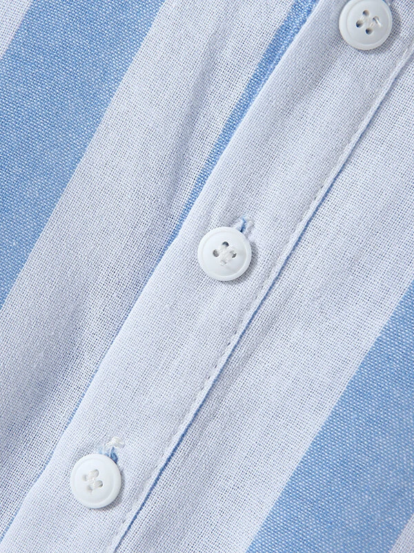 Mens Striped Half Button Casual Short Sleeve Henley Shirt 9 Mens Striped Half Button Casual Short Sleeve Henley Shirt - Image 7