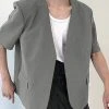 Mens Solid Collarless Short Sleeve Casual Blazer 2 Mens Solid Collarless Short Sleeve Casual Blazer -Incerun Shop 990e4ae7 91d6 4a8a af73 e5f3c434b1fd