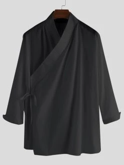 Mens Solid Color Cotton Linen Long Sleeve Shirt -Incerun Shop 99d476ed a604 42a1 828f 992f7aca91d4