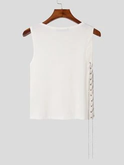 Men Side Chain Ties Paneled Leather Vest 10 Men Side Chain Ties Paneled Leather Vest -Incerun Shop 9a77cd35 a63f 46ba aa39 54bb9bad335b