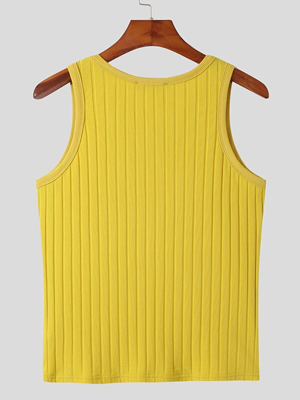 Mens Ribbed Knit Crew Neck Solid Sleeveless Tank 7 Mens Ribbed Knit Crew Neck Solid Sleeveless Tank - Image 5