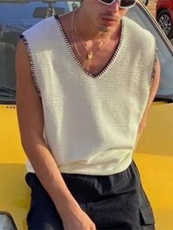 Mens V-Neck Sleeveless Tank Top