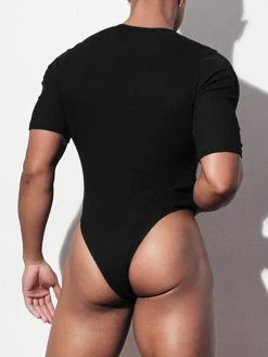 Mens Sexy Notch Neck Half Sleeve Bodysuit -Incerun Shop 9b62bf7d f407 4255 a917 4db2c4c68408