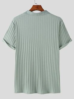 Mens Ribbed Knit Quarter Zip Short Sleeve Golf Shirt 15 Mens Ribbed Knit Quarter Zip Short Sleeve Golf Shirt -Incerun Shop 9b79454f ec5c 4307 8b4f 275c8fc8dc81