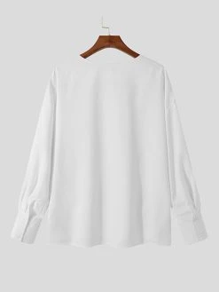 Mens One-Line Neck Pocket Loose Shirt 23 Mens One-Line Neck Pocket Loose Shirt -Incerun Shop 9d1f97e1 c679 4df7 aa40 e10cb5fca801