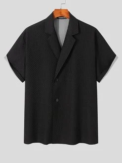 Mens Textured Short Sleeve Suit Collar Shirt 11 Mens Textured Short Sleeve Suit Collar Shirt -Incerun Shop 9d652181 32e2 4e54 ab1e d03f6c017a6b