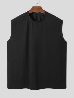 Mens Loose Knit Round Neck Sleeveless Tank 11 Mens Loose Knit Round Neck Sleeveless Tank -Incerun Shop 9e1bcadf 9535 4932 9831 5c74ac0eb6b6
