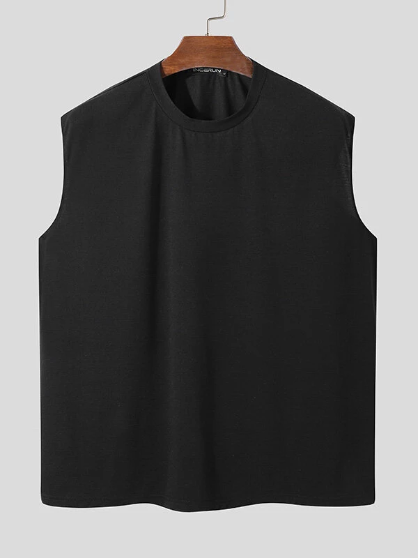 Mens Loose Knit Round Neck Sleeveless Tank 6 Mens Loose Knit Round Neck Sleeveless Tank - Image 4