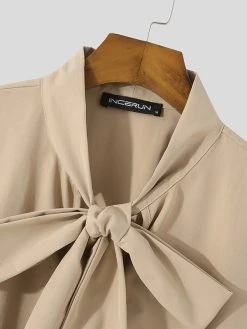 Mens Puff Sleeve Bow Shirt 16 Mens Puff Sleeve Bow Shirt -Incerun Shop 9e4cf221 e6f9 4658 9102 7e04777cde73