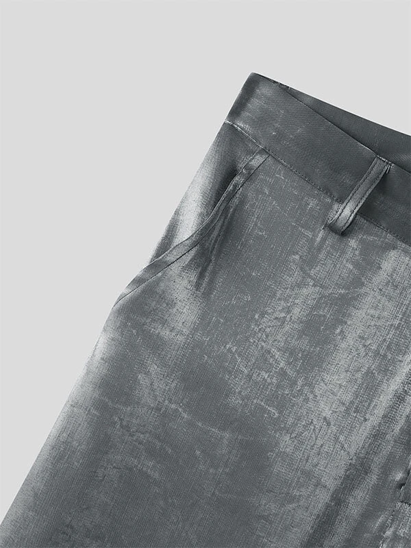 Mens High Shine Casual Straight Pants 9 Mens High Shine Casual Straight Pants - Image 7