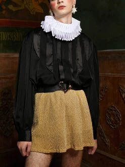 Men Pleated High Neck Long Sleeve Shirt 23 Men Pleated High Neck Long Sleeve Shirt -Incerun Shop 9fa0c249 d819 4345 916e 424e0c57bb46