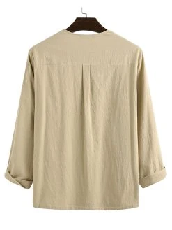 Mens Solid Lace-Up Neck 100%Cotton Long Sleeve T-Shirt 23 Mens Solid Lace-Up Neck 100%Cotton Long Sleeve T-Shirt -Incerun Shop 9fa82db4 3ba7 4be2 91d3 759d236a1fd2